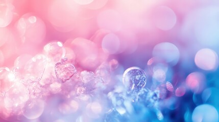Aufkleber - Pink And Blue Ice Crystals Closeup Macro Photography