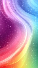 Poster - Abstract Rainbow Flow with Sparkling Particles a Festive and Vibrant Celebration of Color