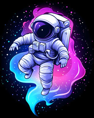 floating astronaut in space, surrounded by cosmic nebula. possible sci-fi book cover