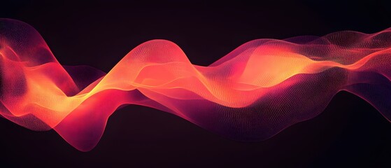 Poster - Abstract Wave of Glowing Particles Flowing in a Dark Space Vibrant and Dynamic Design