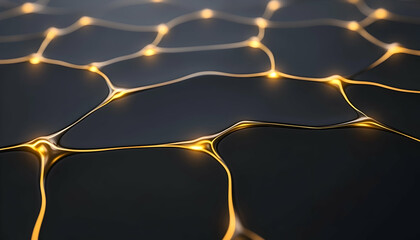 Canvas Print - Glowing network nodes represent connections, technology, and future uses