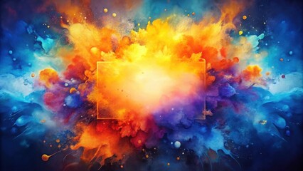 Leinwandbilder - Abstract Colorful Explosion with Central Frame for Design