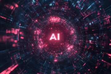 Poster - Exploring the depths of artificial intelligence through abstract digital visualization