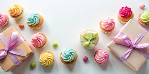 Poster - Pastel Cupcakes and Presents for a Festive Occasion