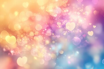 Sticker - Colorful Hearts Bokeh Background