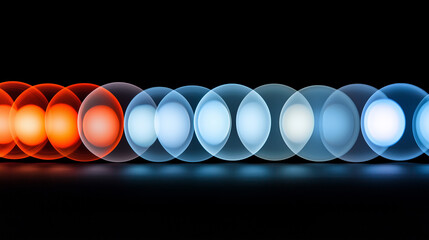 Wall Mural - Abstract colorful circles on a black background