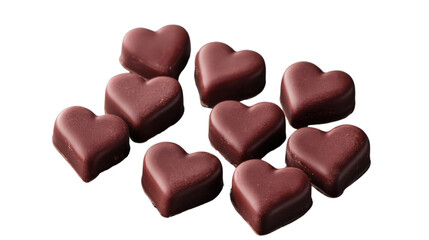 Wall Mural - Chocolate hearts forming a romantic gift on a transparent background