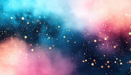 Poster - An abstract colorful background featuring sparkling stars and dreamy clouds.