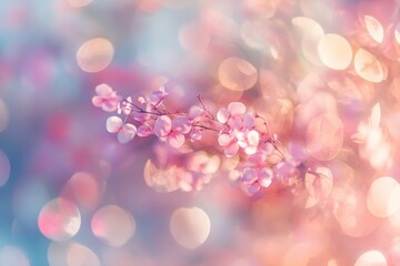 Wall Mural - Delicate Pink Blossoms Soft Focus Spring Flowers Macro Photography