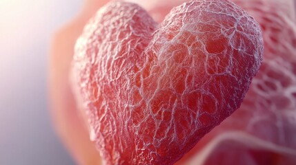 Poster - Detailed Red Human Heart Anatomy 3D Render