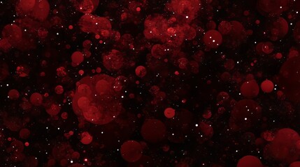 Poster - Abstract Red Spheres Scattered Across Dark Space Graphic Elements Digital Art Background