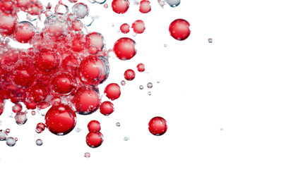 Poster - Red and white spheres floating on transparent background
