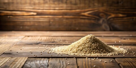 Poster - A mound of nutritious quinoa grains rests on a rustic wooden surface