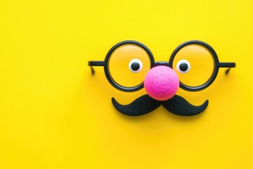 Sticker - A detailed image of a person's face with glasses and a distinctive pink nose, ideal for use in illustrations or as a symbol