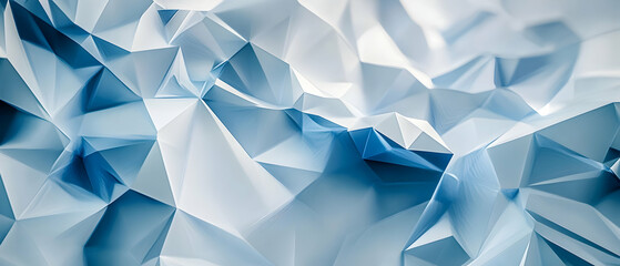 Poster - Abstract technological background with blue and white polygonal