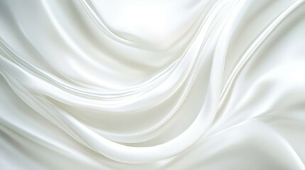 Wall Mural - Elegant undulations of ivory fabric create a serene backdrop