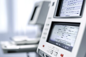 Poster - Machine control panel with many buttons and controls, suitable for use in industry or technology settings