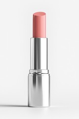 Poster - A close-up shot of a pink lipstick on a white surface, perfect for beauty and cosmetics related uses