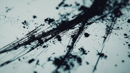 Poster - Black and white photo of ink splatters