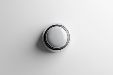 Fototapete - 3D doorbell glyph, sharp design with minimalist features on white background.