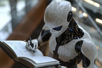 Poster - A robot writes on a piece of paper