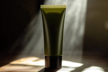 Poster - A tube of cream sitting on a table, great for food or beauty related concepts