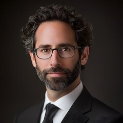 Poster - a man with a beard and glasses in a suit