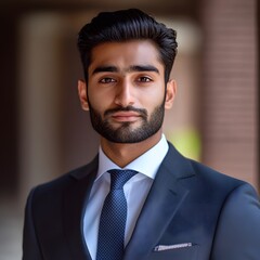 Poster - a man in a suit and tie posing for a picture