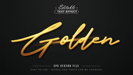 Poster - Golden script text effect editable luxury fancy title text style.