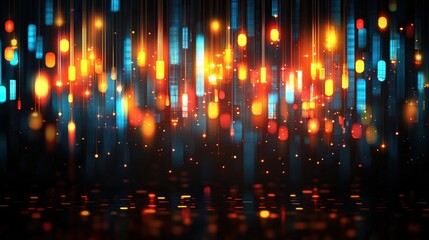 Poster - Vibrant Abstract Background with Colorful Bokeh Lights in Various Shapes and Patterns