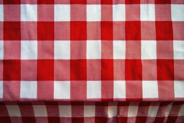 Poster - A traditional red and white checkered tablecloth, perfect for rustic or vintage-themed events