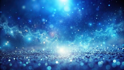 Poster - Celestial Sparkle A Glimmering Blue Galaxy Background with Shimmering Dust and Bright Lights