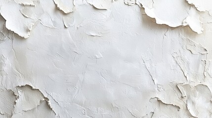 Poster - Textured White Wall with Peeling Paint and Distressed Finish for Artistic and Decorative Background