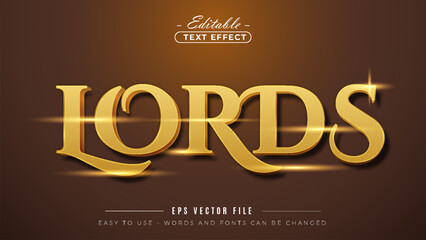 Poster - Lords gold text effect editable luxury fancy title text style.