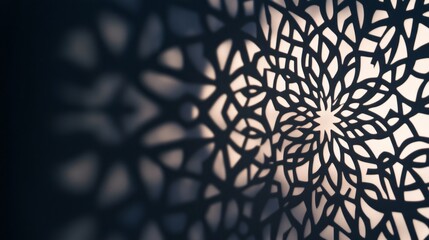 Poster - Delicate arabesque patterns create mesmerizing shadows that dance softly across a serene surface, enhancing the atmosphere with elegance and mystery
