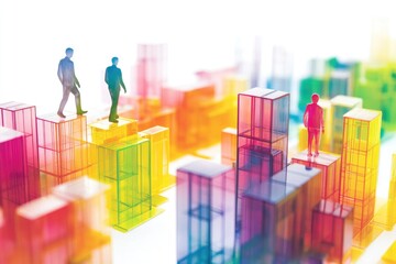 Poster - Group of people on rooftop with cityscape view