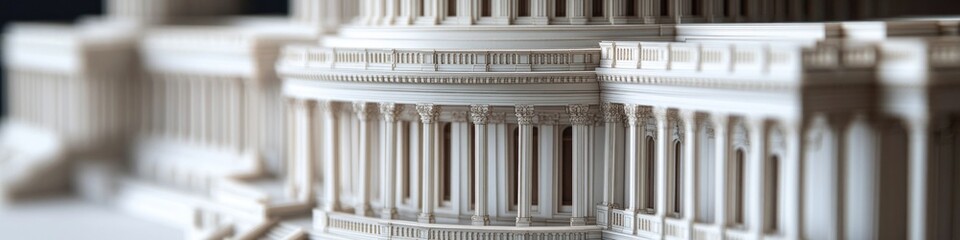 Poster - Detailed view of a scale model of a building, suitable for architectural or design concepts