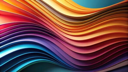 Leinwandbilder - Abstract Colorful Wave Pattern Design with Smooth Curves and Vibrant Hues