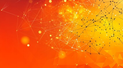 Wall Mural - Abstract Design Featuring Orange Yellow And Red Colors Ideal For Backgrounds Or Posters Colorful Geometric Pattern With Blurry Dots And Lines For Creative Visual Art