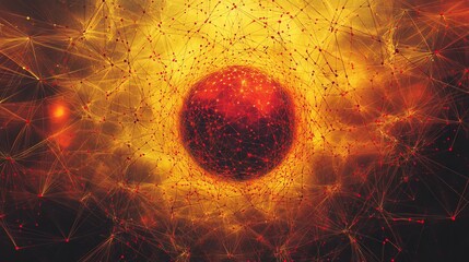 Wall Mural - Abstract Fiery Explosion In Space Ideal For Science Fiction Concept Visuals Or Digital Art Backgrounds. It Features A Combination Of Dynamic Elements Such As Energy, Fire, Light, And Colors. Ideal