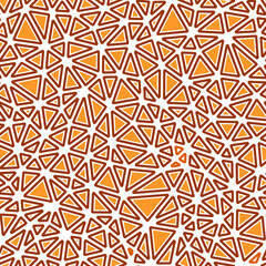 Poster - Vibrant vector science background. Rounded solid shapes in frames. Compact triangles size. One tone colored style. Repeatable pattern. Vibrant vector tiles. Seamless vector illustration.