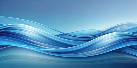 Wall Mural - Serene Blue Abstract Wave Background Elegant, Flowing Lines, Soft Hues, Peaceful Design