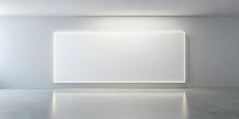 Aufkleber - Minimalist interior design a large blank white wall panel with subtle backlighting in a contemporary room