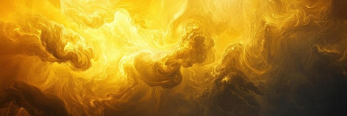 Aufkleber - Swirling yellow and gray clouds of ethereal Venus atmosphere illuminated by glowing sunlight. Generative AI
