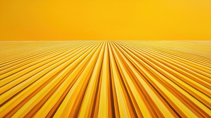 Poster - Vibrant Yellow Landscape with Stripes and Soft Gradient Horizon