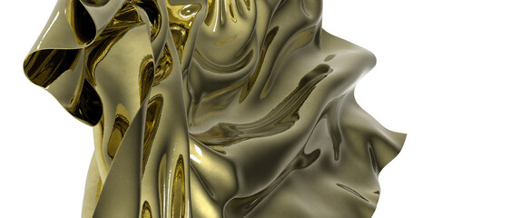 Poster - Golden fabric flowing like liquid gold Luxury and elegance gold fabric luxury texture