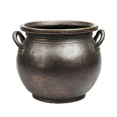 Antique copper pot isolated on transparent background