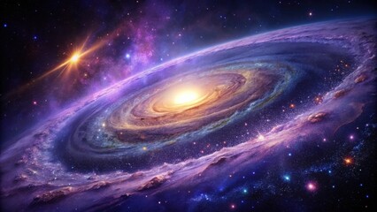 Poster - A vibrant spiral galaxy with a radiant core and stellar formations in deep space