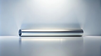 Poster - Sleek metallic cylinder on a minimalist background, ideal for industrial or modern design concepts.