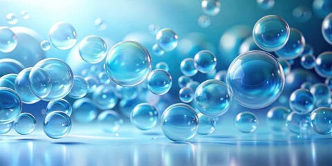 Aufkleber - Abstract image of translucent spheres floating on a reflective surface
